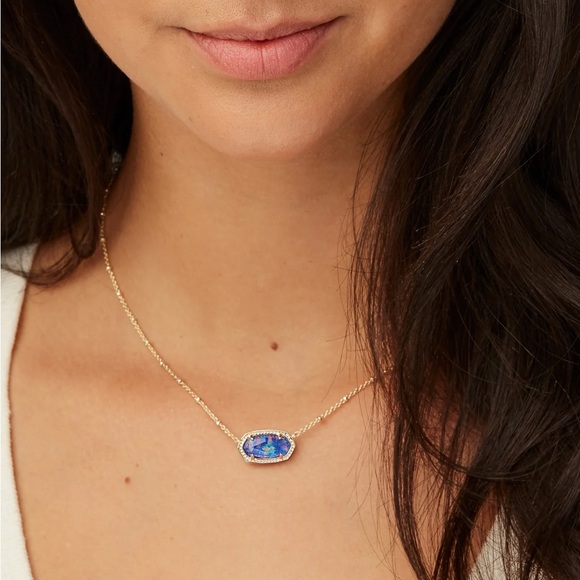 Kendra Scott Gold and Blue Pendant Necklace - Picture 2 of 7